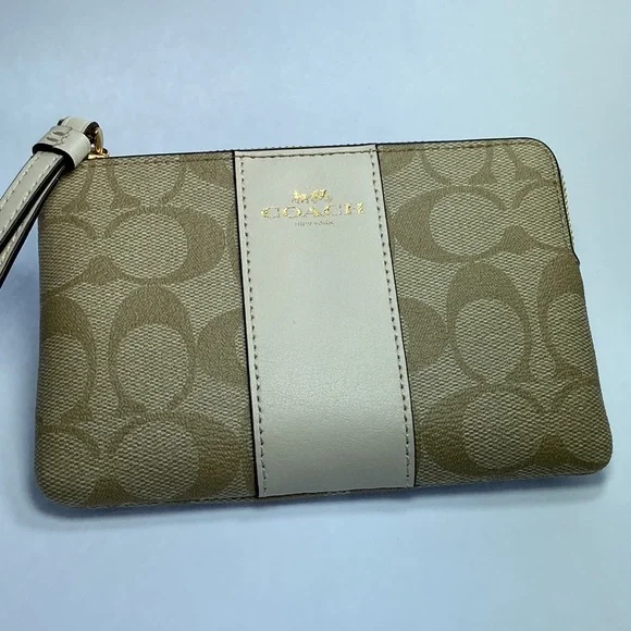 Coach Wristlet Corner Zip  In Signature Canvas - Picture 9 of 10